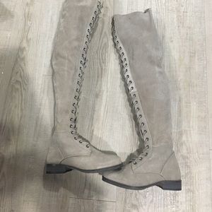 Free people knee high grey boots